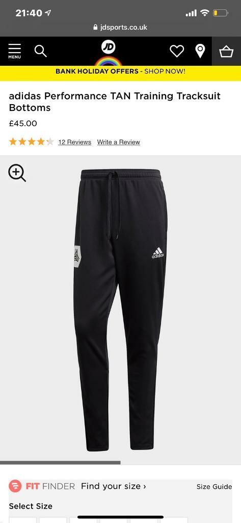 adidas tracksuit bottoms size chart